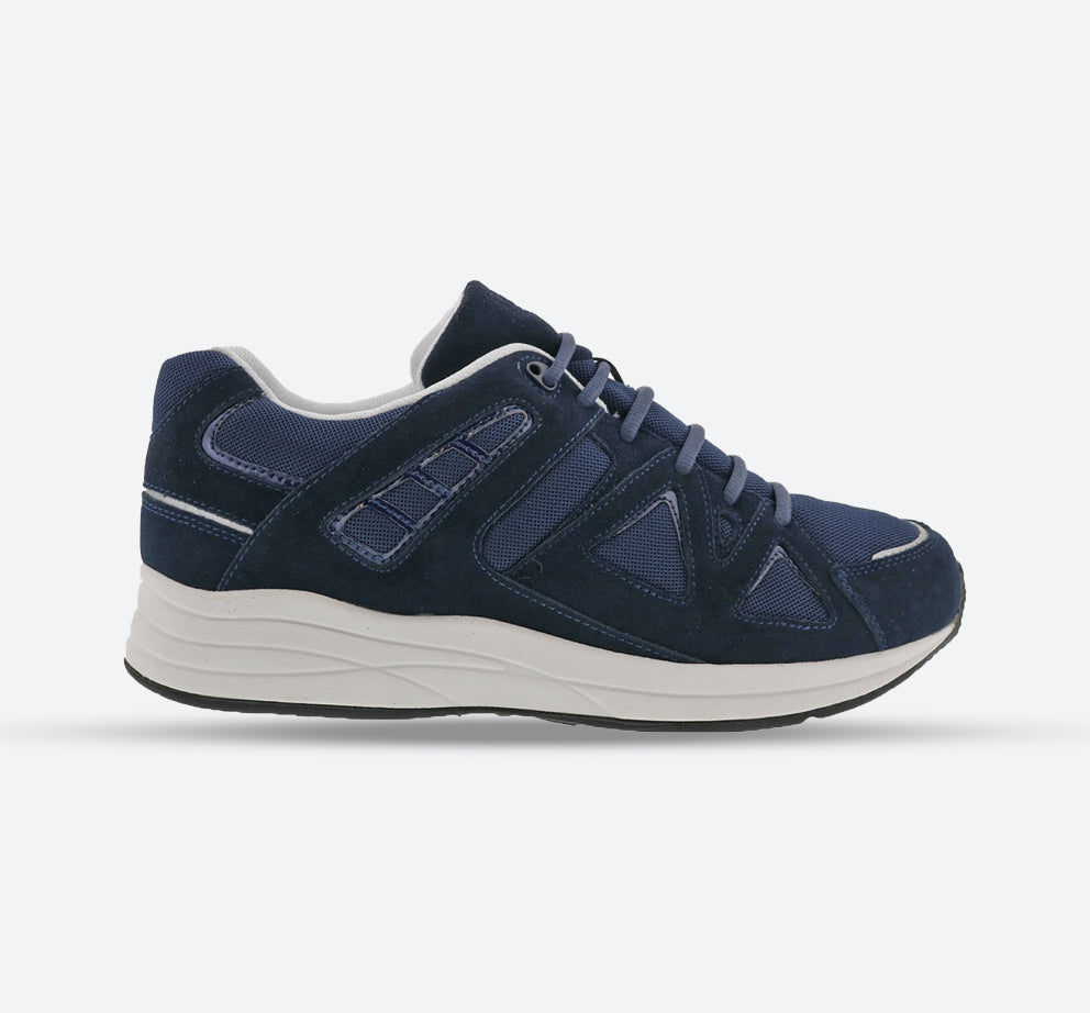 Mens Wide Fit Drew Energy Trainers in Navy - Image 1