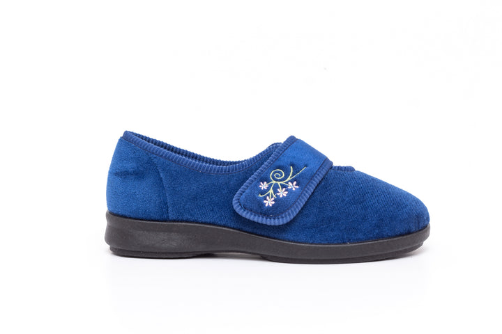 Womens Wide Fit DB Caroline Slippers in Blue - Image 1