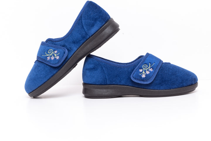 Womens Wide Fit DB Caroline Slippers in Blue - Image 1