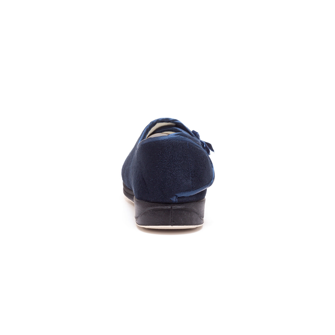 Womens Wide Fit Padders Penny Slippers in Navy - Image 7