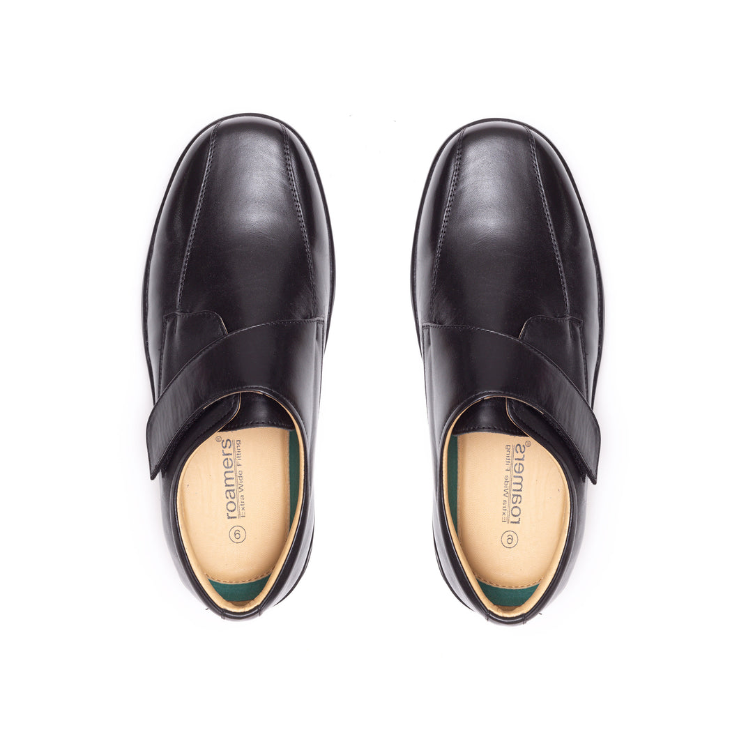 Mens Wide Fit Roamers M435A Shoes in Black - Image 4