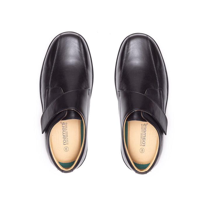 Mens Wide Fit Roamers M435A Shoes in Black - Image 1