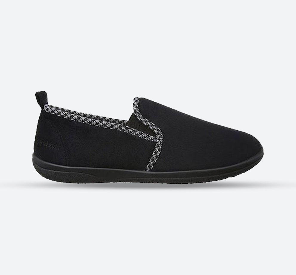Mens Wide Fit Padders Lewis Slip On Slippers in Grey - Image 1