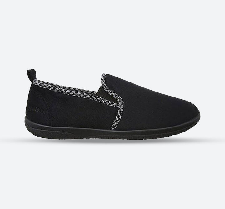 Mens Wide Fit Padders Lewis Slip On Slippers in Grey - Image 1