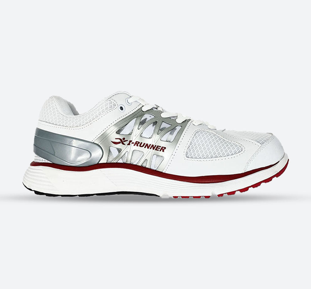 Mens Wide Fit I-Runner Lincoln Walking Trainers in White - Image 1