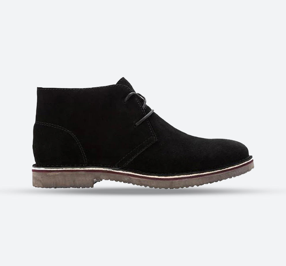 Mens Wide Fit Propet MCX012SBLK Findley Desert Boots in Black - Image 1
