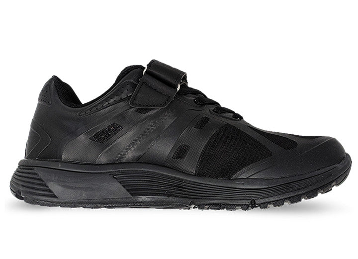 Mens Wide Fit I-Runner Elite Walking Slip On Velcro Trainers in Black - Image 1