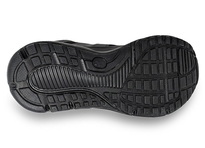 Mens Wide Fit I-Runner Elite Walking Slip On Velcro Trainers in Black - Image 1