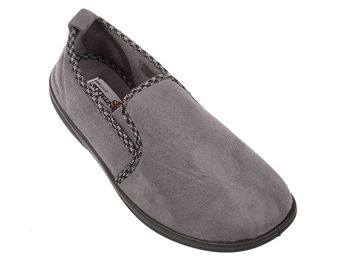 Mens Wide Fit Padders Lewis Slip On Slippers in Grey - Image 1