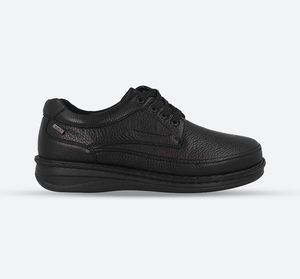 Mens Wide Fit Grunwald P-3706 Lace Shoes in Black - Image 1