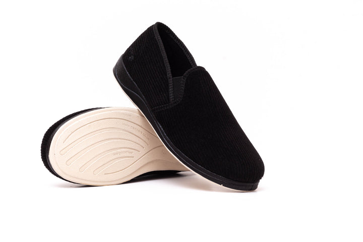 Mens Wide Fit Padders Albert Slip On Slippers in Navy - Image 1