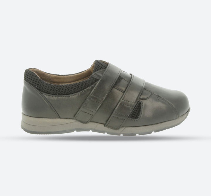 Womens Wide Fit DB Riley Leather Shoes in Black Leather - Image 1
