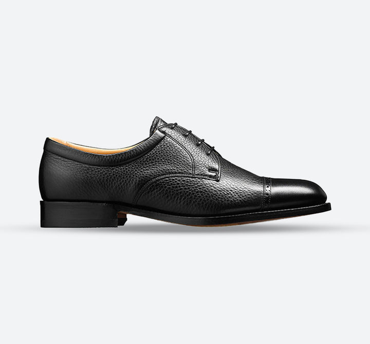 Mens Wide Fit Barker Staines Shoes in Black Softie/Black Calf - Image 1