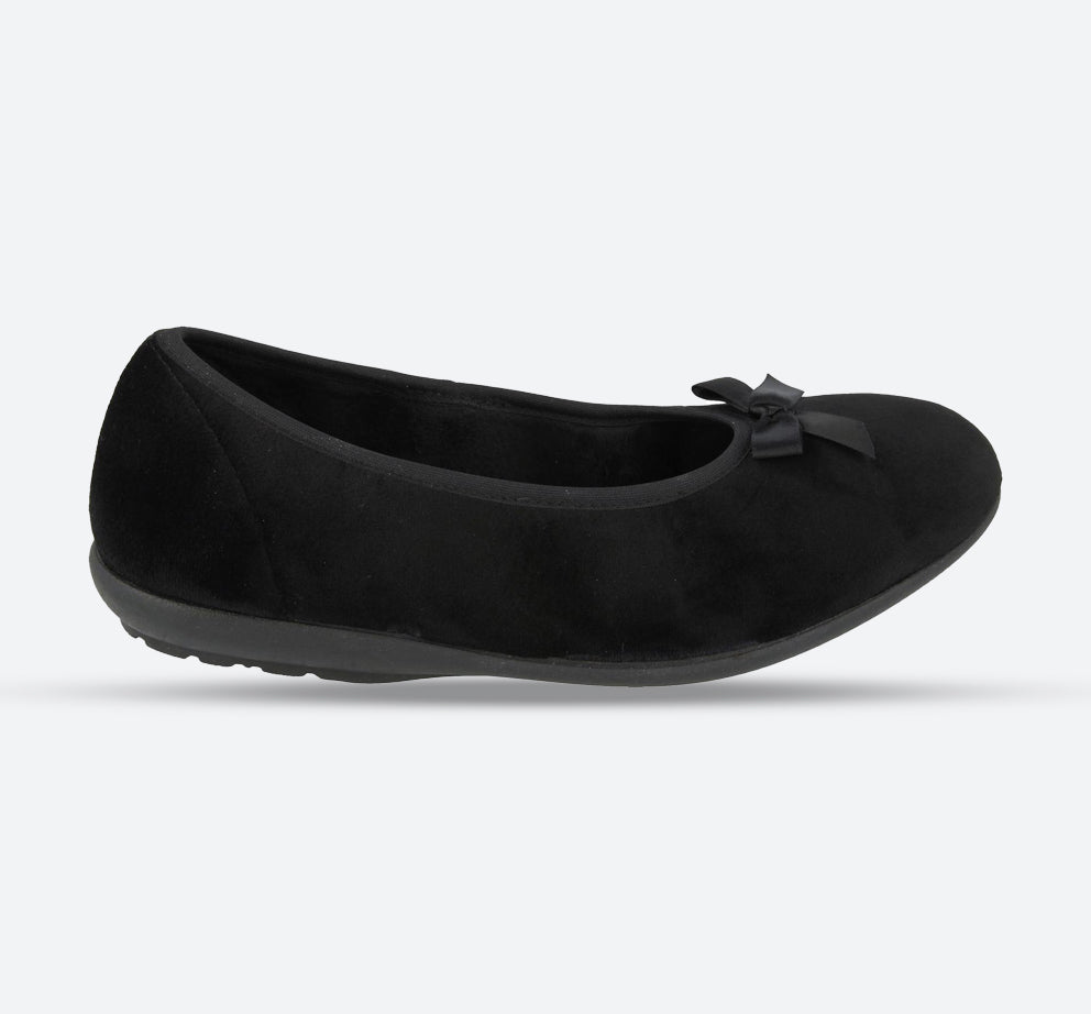 Womens Wide Fit DB Thetford Slippers in Black - Image 1