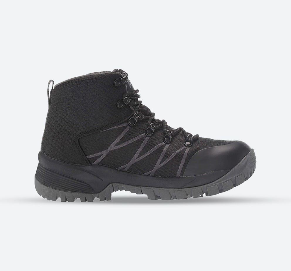 Mens Wide Fit Propet Traverse Boots in Black & Dark Grey - Image 1