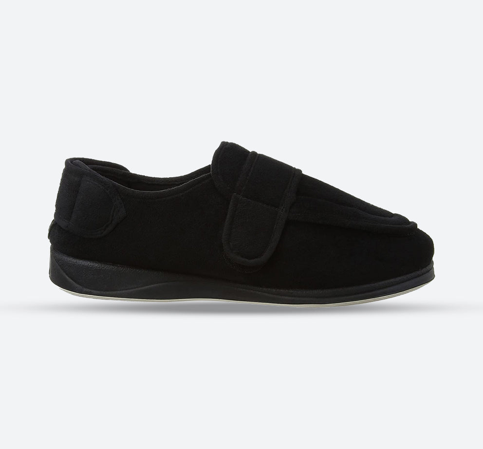 Mens Wide Fit Padders Wrap Slippers in Navy - Image 1
