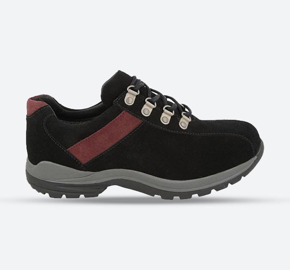Womens Wide Fit DB Wyoming Walking Trainers in Black Suede - Image 1
