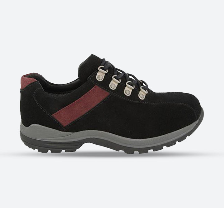 Womens Wide Fit DB Wyoming Walking Trainers in Black Suede - Image 1