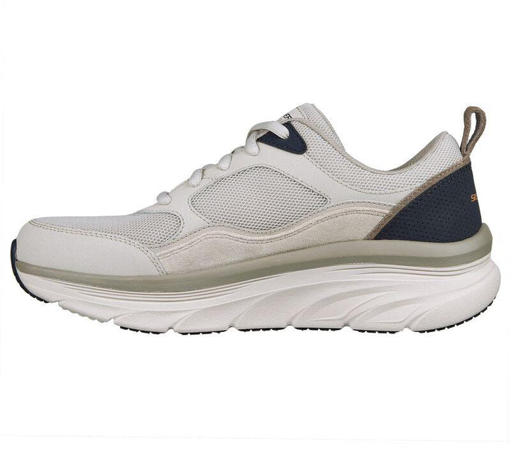 Men's Relaxed Fit Skechers 232363 New Moment D'lux Walker Trainers in Taupe/Navy - Image 1