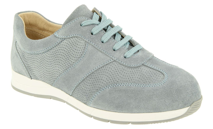 Womens Wide Fit DB Scaup Canvas in Sky Blue Suede - Image 1