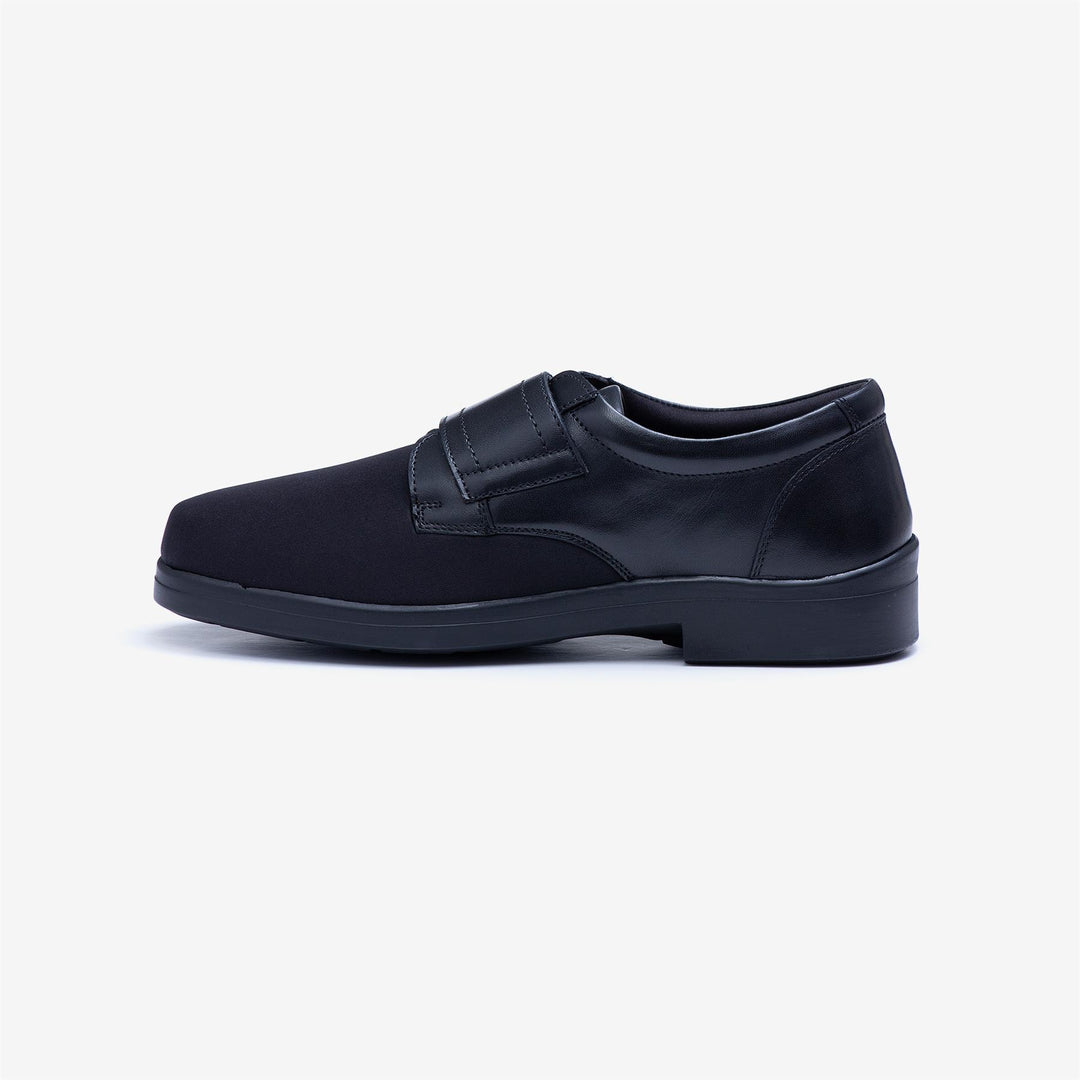 Mens Wide Fit Tredd Well Benjamin Velcro Soft Stretch Shoes in Black - Image 5