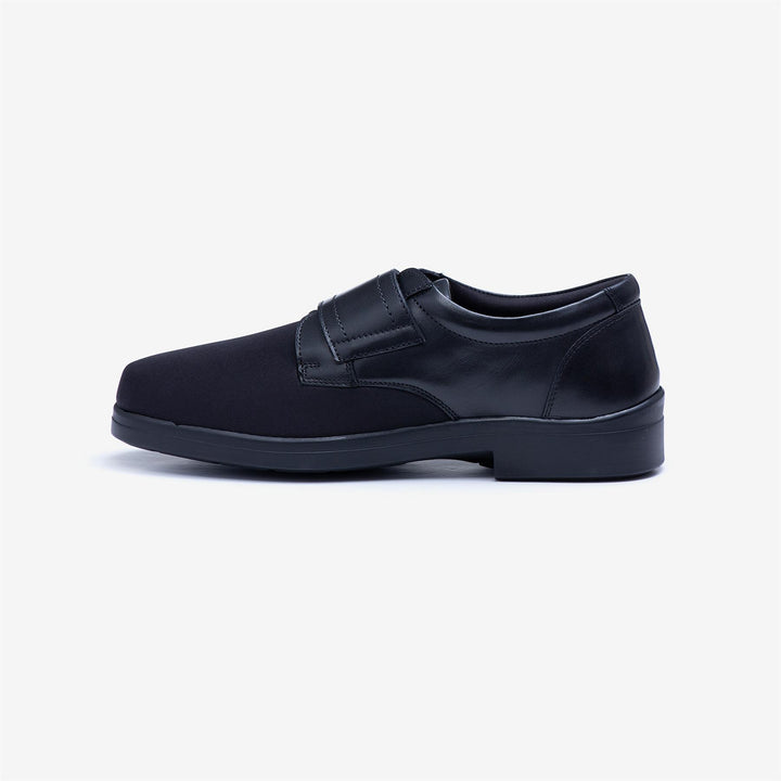 Mens Wide Fit Tredd Well Benjamin Velcro Soft Stretch Shoes in Black - Image 1