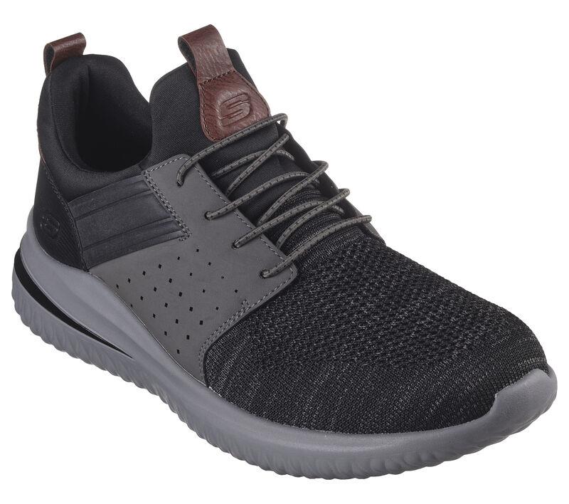 Men's Wide Fit Skechers 210238 Delson 3.0 Cicada Walking Trainers in Black/Gray - Image 3