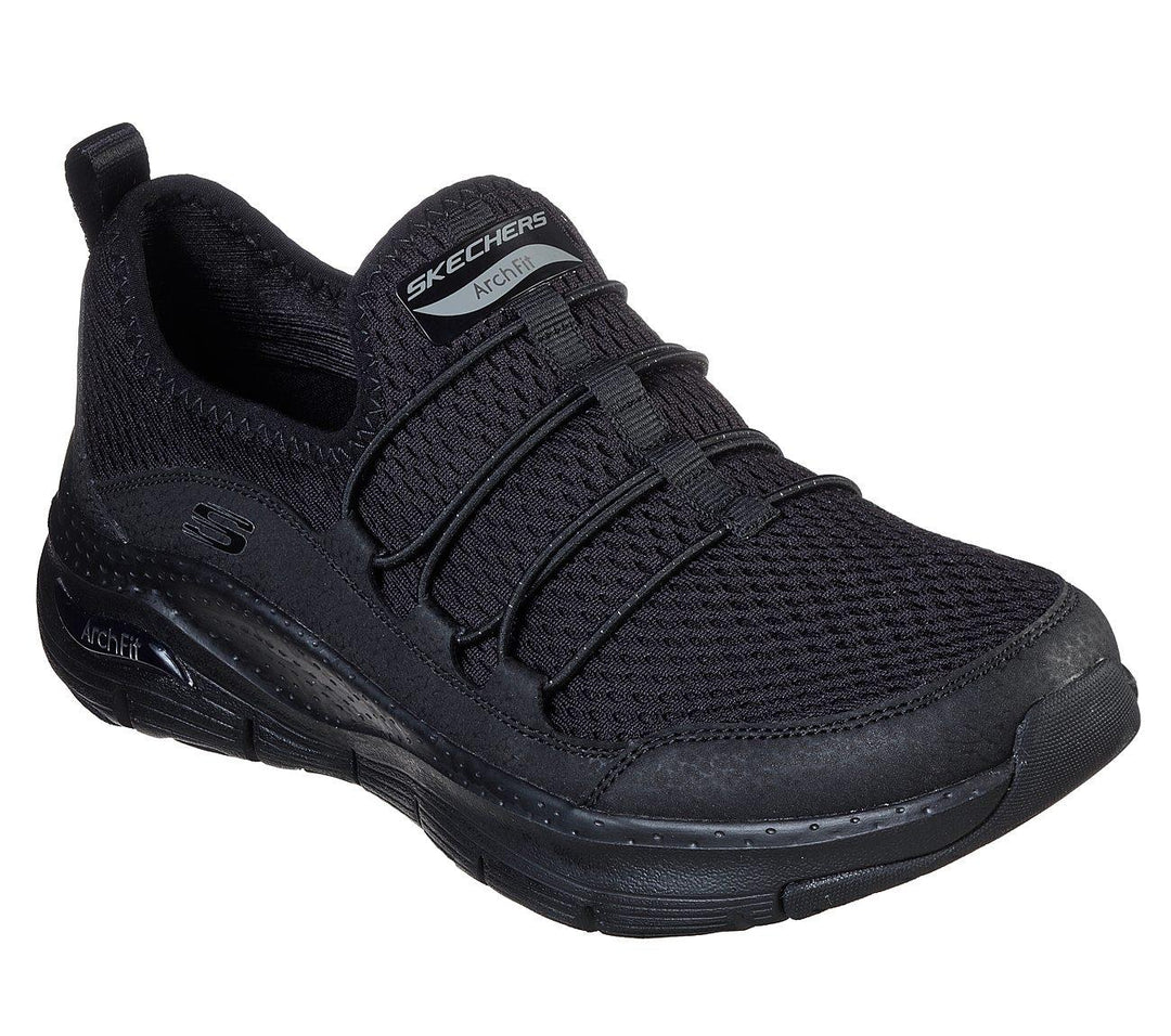 Women's Wide Fit Skechers Lucky Thoughts 149056 Arch Fit Trainers in Black - Image 3
