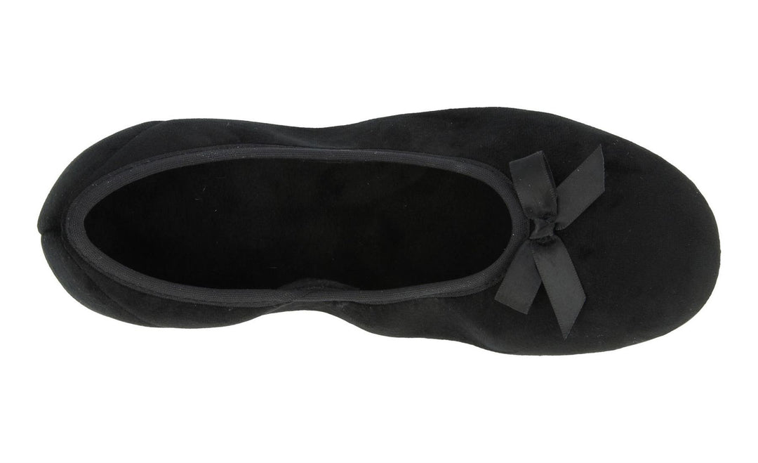Womens Wide Fit DB Thetford Slippers in Black - Image 4
