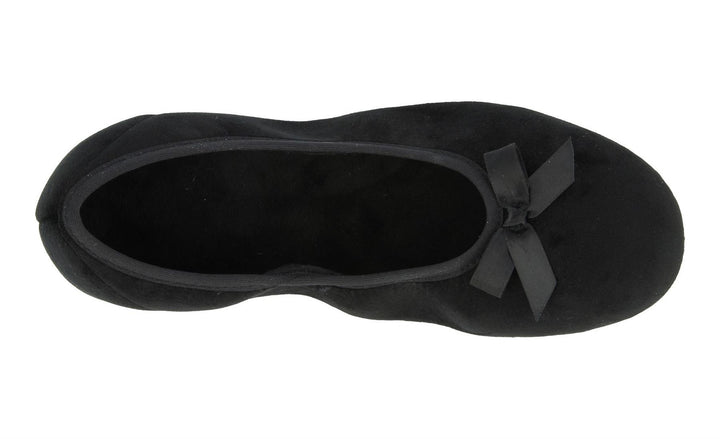 Womens Wide Fit DB Thetford Slippers in Black - Image 1