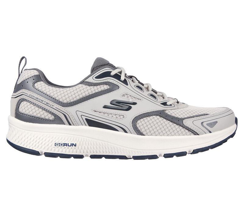 Men's Wide Fit Skechers 220034 Go Run Consistent Running Trainers - Goga Mat in Grey/Navy - Image 2