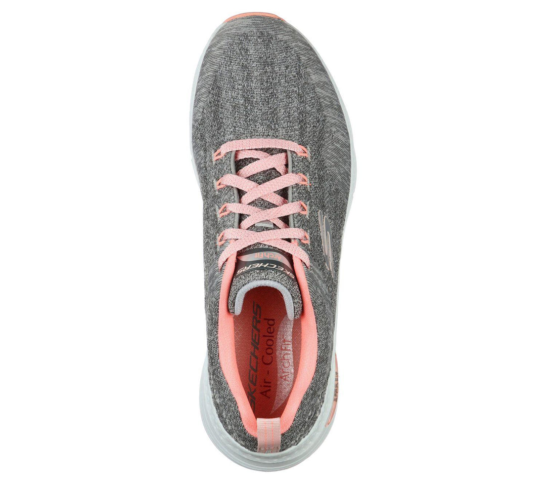 Womens Wide Fit Skechers Comfy Wave 149414 Arch Fit Trainers in Navy/Hot Pink - Image 10