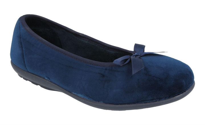 Womens Wide Fit DB Thetford Slippers in Black - Image 1