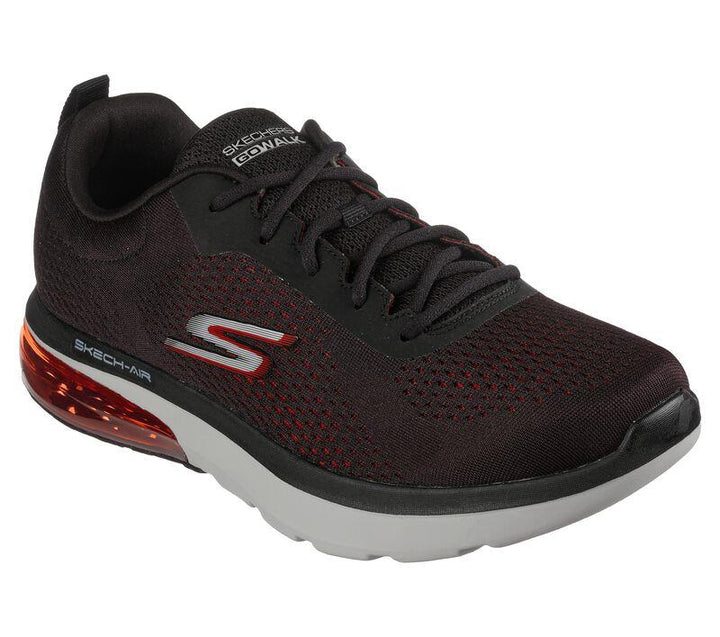 Mens Wide Fit Skechers 21621 Go Walk Air 2.0 Enterprise 21621 Walking Trainers in Black/Red - Image 1