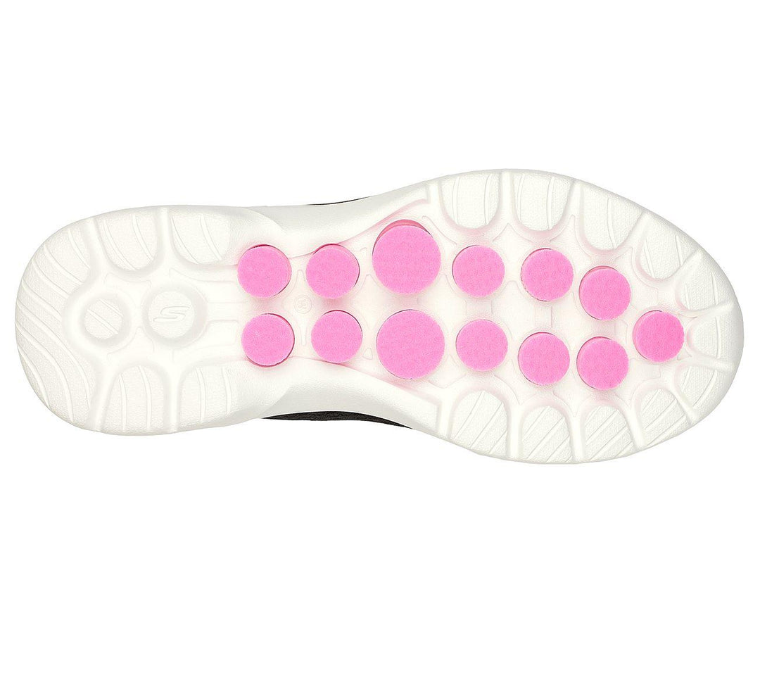 Women's Wide Fit Skechers 124514 Go Walk 6 Iconic Vision Trainers in Black/Hot Pink - Image 6
