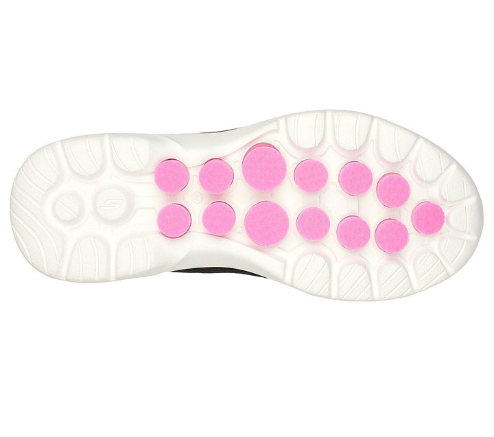Women's Wide Fit Skechers 124514 Go Walk 6 Iconic Vision Trainers in Black/Hot Pink - Image 1