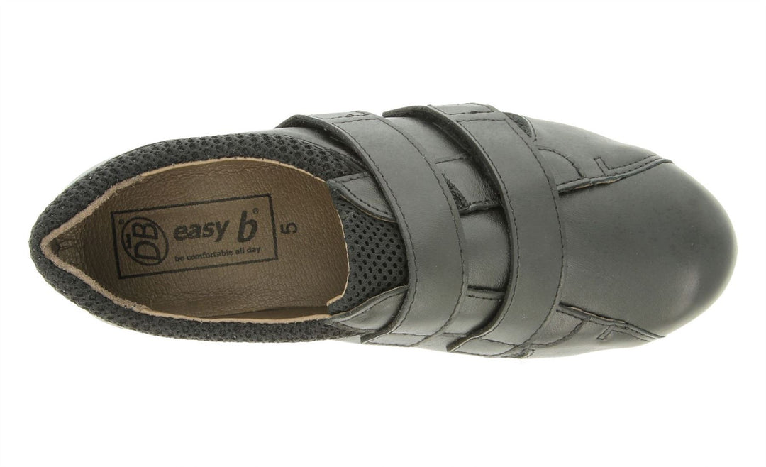 Womens Wide Fit DB Riley Leather Shoes in Black Leather - Image 5