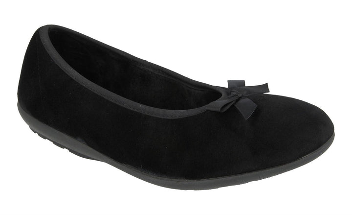 Womens Wide Fit DB Thetford Slippers in Black - Image 1