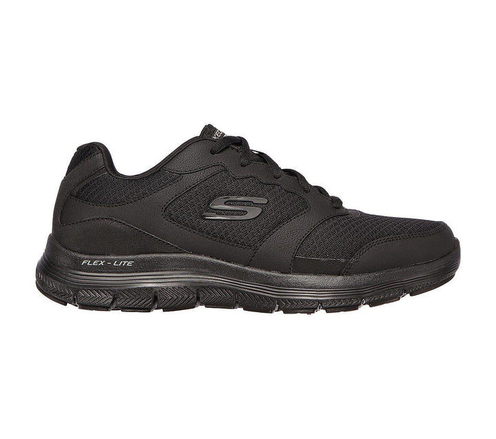 Mens Wide Fit Skechers Flex Advantage 4.0 - 232225 Walking Black Trainers in Black - Image 1