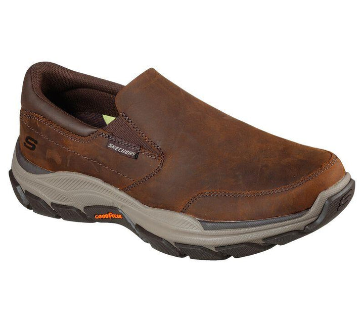 Men's Wide Fit Skechers 204480 Respected Calum Walking Trainers in Brown - Image 1