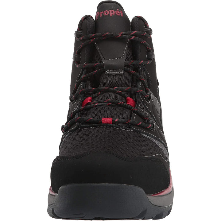 Men's Wide Fit Propet MOA022S Veymont Hiking Boots in Black/Red - Image 1