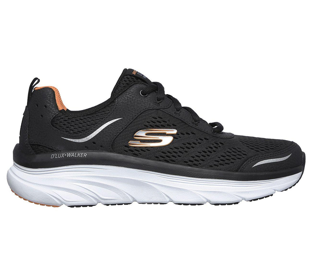 Men's Wide Fit Skechers 232044 D'lux Walker Walking Trainers in Black/White - Image 2