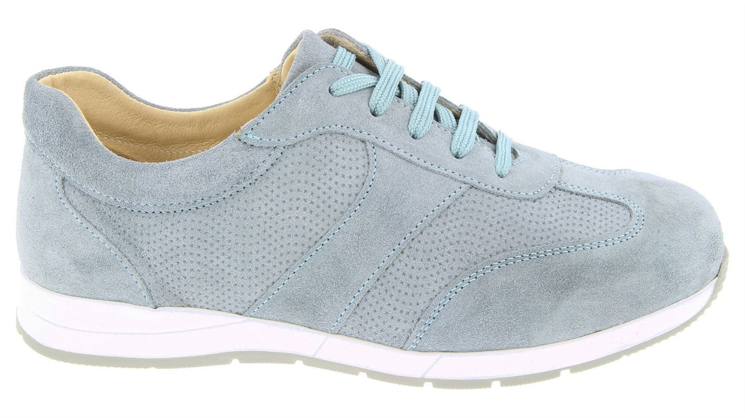 Womens Wide Fit DB Scaup Canvas in Sky Blue Suede - Image 2
