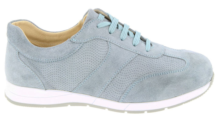 Womens Wide Fit DB Scaup Canvas in Sky Blue Suede - Image 1