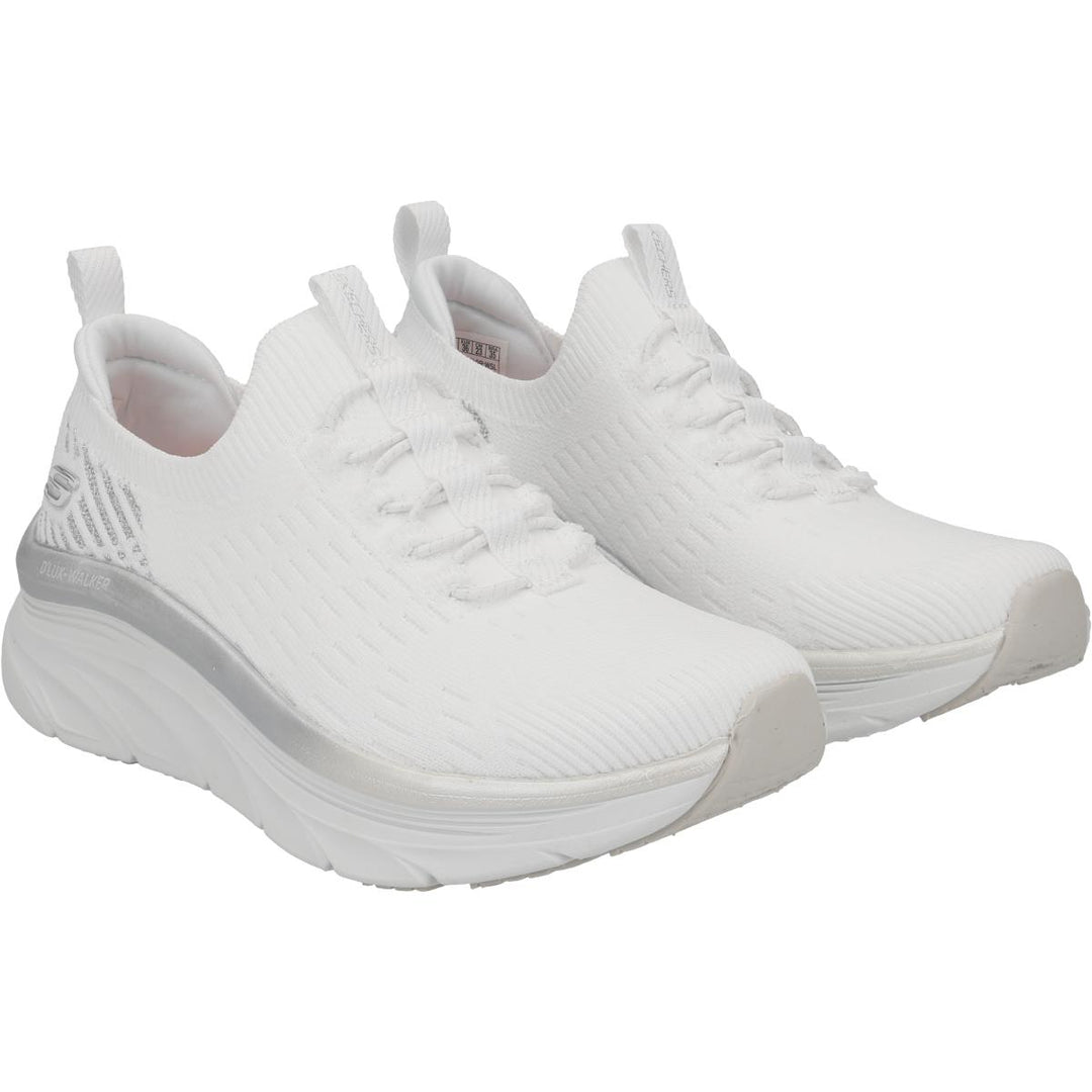 Women's Wide Fit Skechers Let It Glow- 149366 D'lux Walker Relaxed Fit Trainers in Black - Image 7