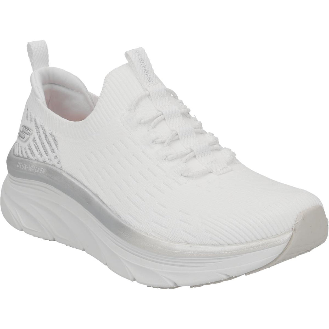 Women's Wide Fit Skechers Let It Glow- 149366 D'lux Walker Relaxed Fit Trainers in Black - Image 6