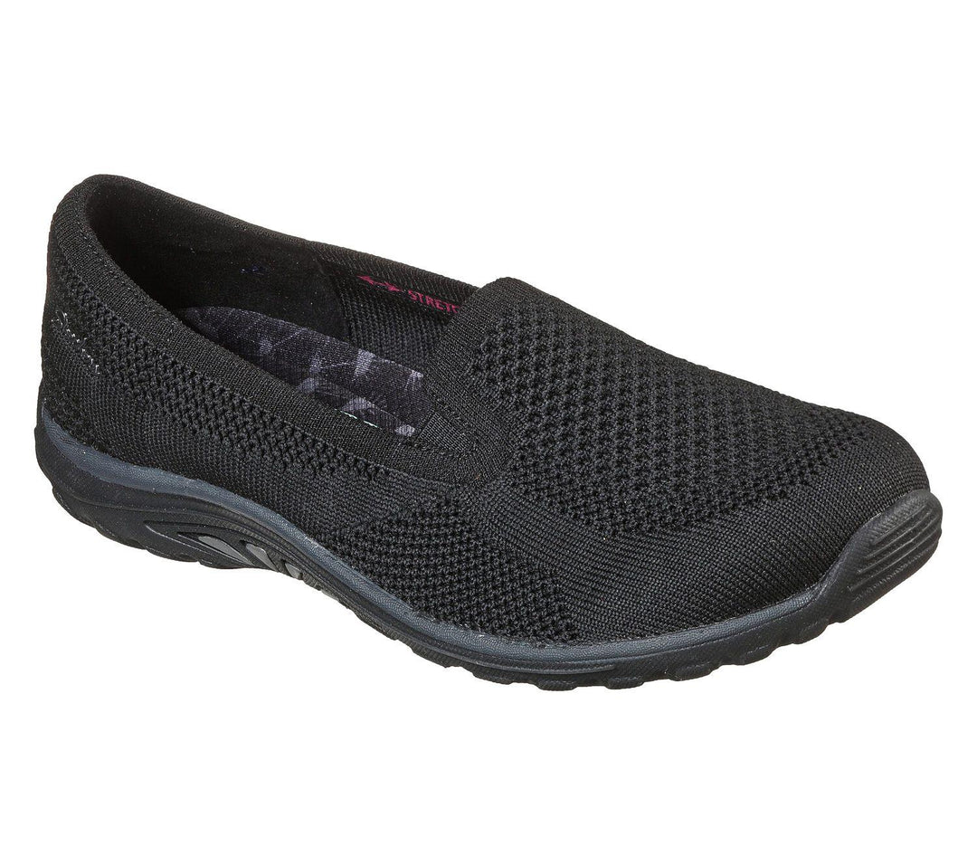 Womens Wide Fit Skechers Reggae Fest Enjoy 49679 Slip On Shoes in Black - Image 3