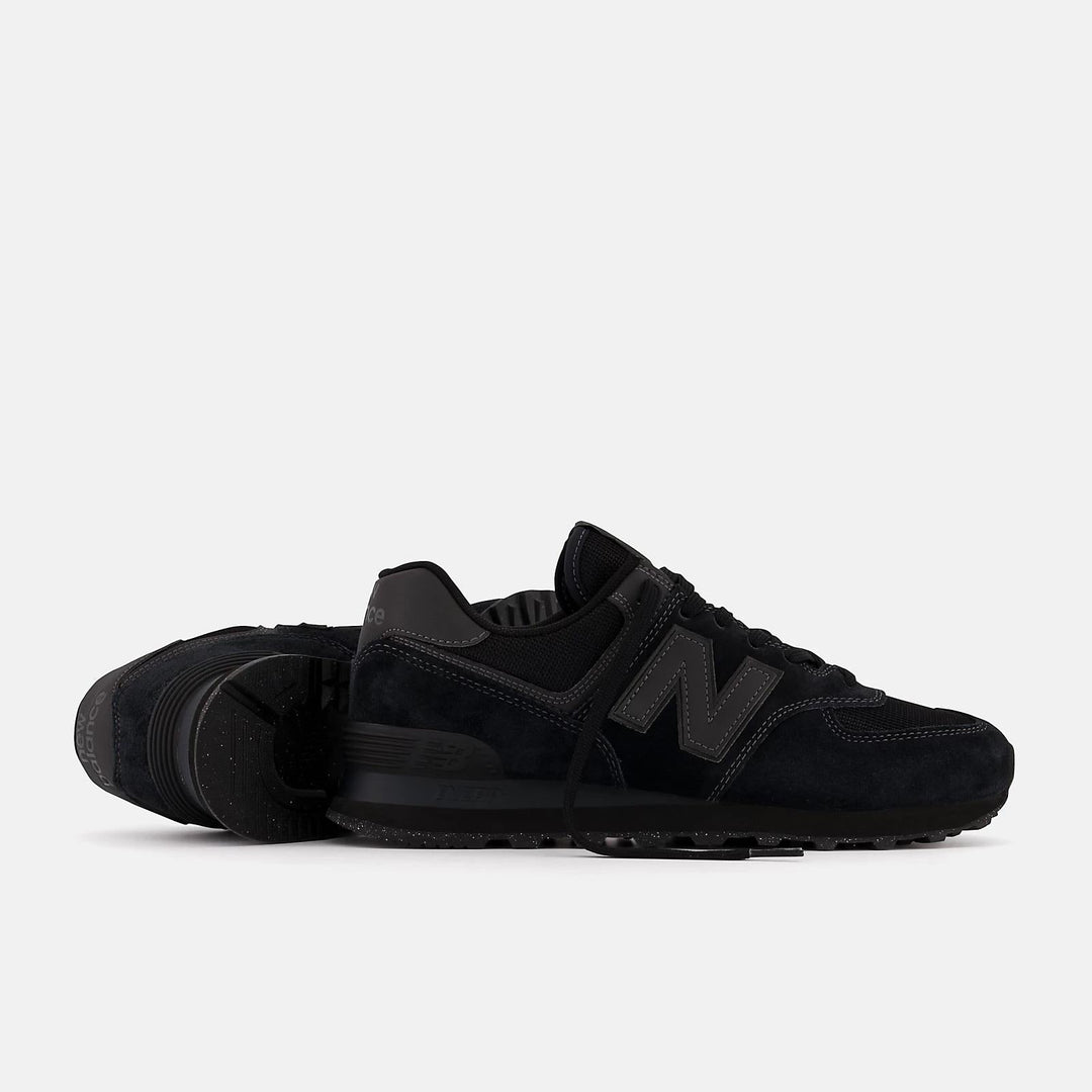 Women's Wide Fit New Balance ML574EVE Walking/Running Trainers - Exclusive - Black ENCAP