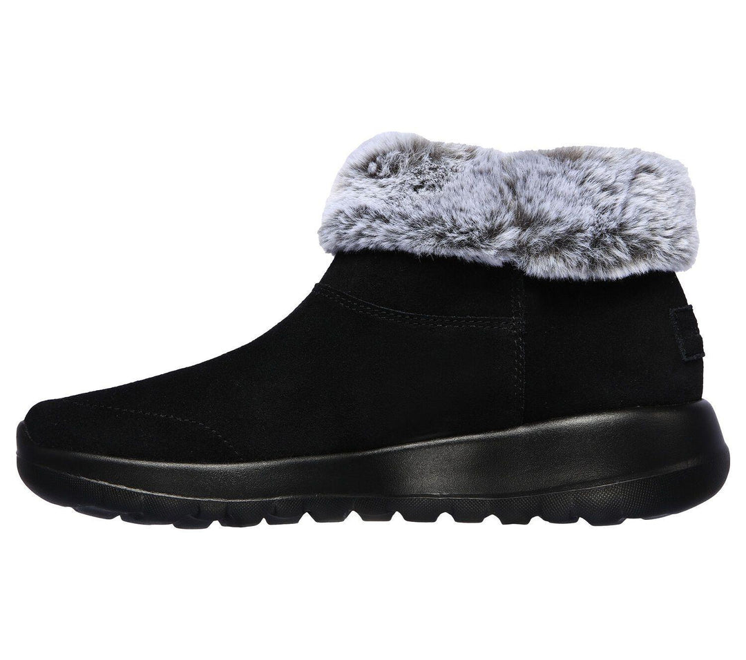 Womens Wide Fit Skechers 144003W Go Walk Goga Mat Boots in Black/Grey - Image 8