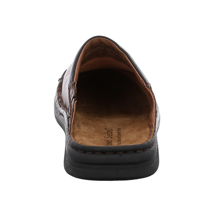Mens Wide Fit Josef Seibel Max Ranch Mules in Brandy - Image 1